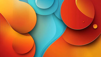 Vibrant Geometric Abstract Design .red background
