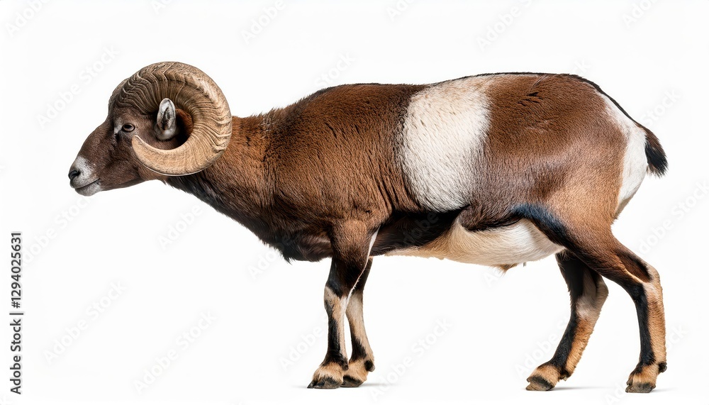 Aufkleber view from side of ram isolated on white background a minimalist perspective showcasing structural sy