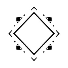 Geometric Black and White Diamond Pattern with Details