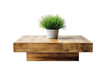 Rustic Wooden Coffee Table for Home : Isolated on Transparent Background