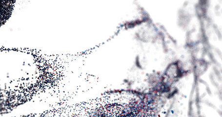 Stunning abstract image of swirling particles. Ideal for design, technology, and science concepts.