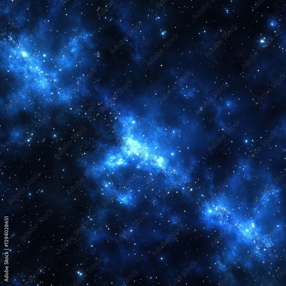 Poster captivating deep blue space nebula galaxy with sparkling stars celestial cosmic background for scien