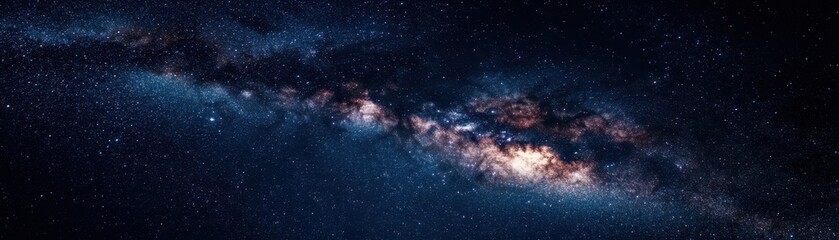 Fototapeta premium A stunning image of a vast galaxy, featuring a luminous star at its core, surrounded by swirling cosmic dust.