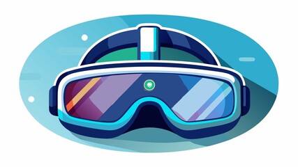 The sleek design of the VR headset and its modern technology are clearly visible.