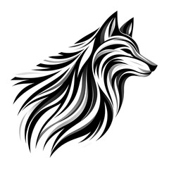 Fototapeta premium Abstract stylized monochrome wolf portrait.