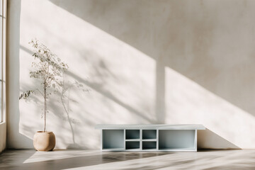 Minimalist Room with Plant and Light
