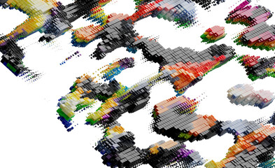 Naklejka premium Abstract 3D Colorful Cube Blocks Background Texture