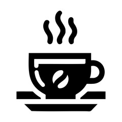 Coffee cup, mug isolated vector, latte black silhouette.