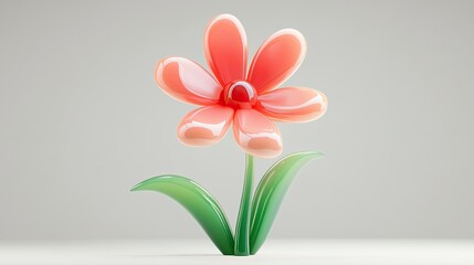 Fototapeta premium 3d icon flower, simple flower, a flower