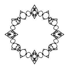 Circular Ornament: Geometric Design of Pearls & Shapes