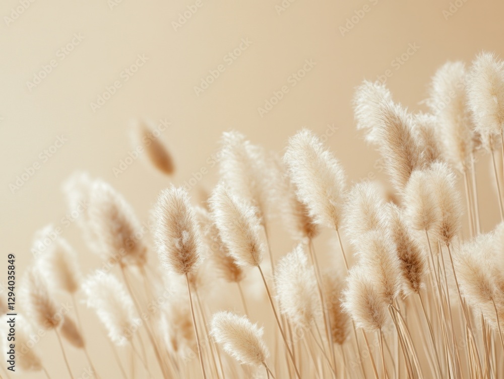 Aufkleber delicate beige bunny tail grass in soft focus creating a serene and elegant background for design pr