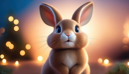 Whimsical 3D Rabbit Portraits Adorable Expressive 3D Renderings in Stunning Depth, Evoking a Playful and Enchanting Aura.