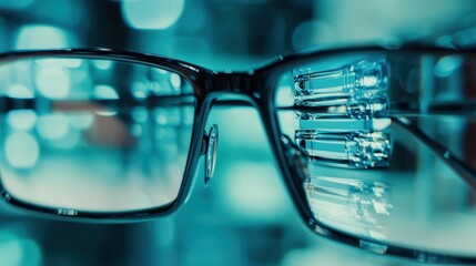 Worker Inspecting Quality of Anti-Reflective Coating on Glasses