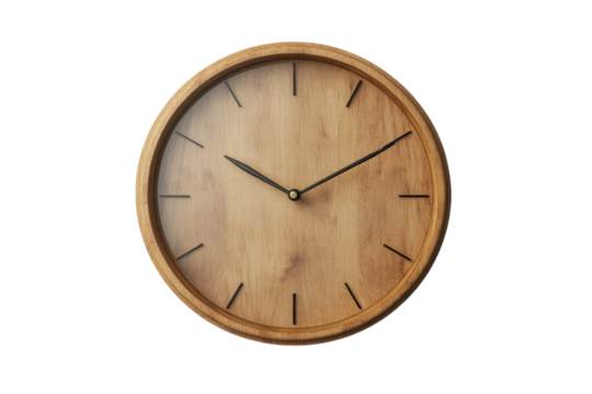 Classic Wall Clock with Elegant Design: Isolated on Transparent Background