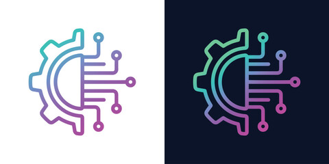Technology icon, abstract technology background