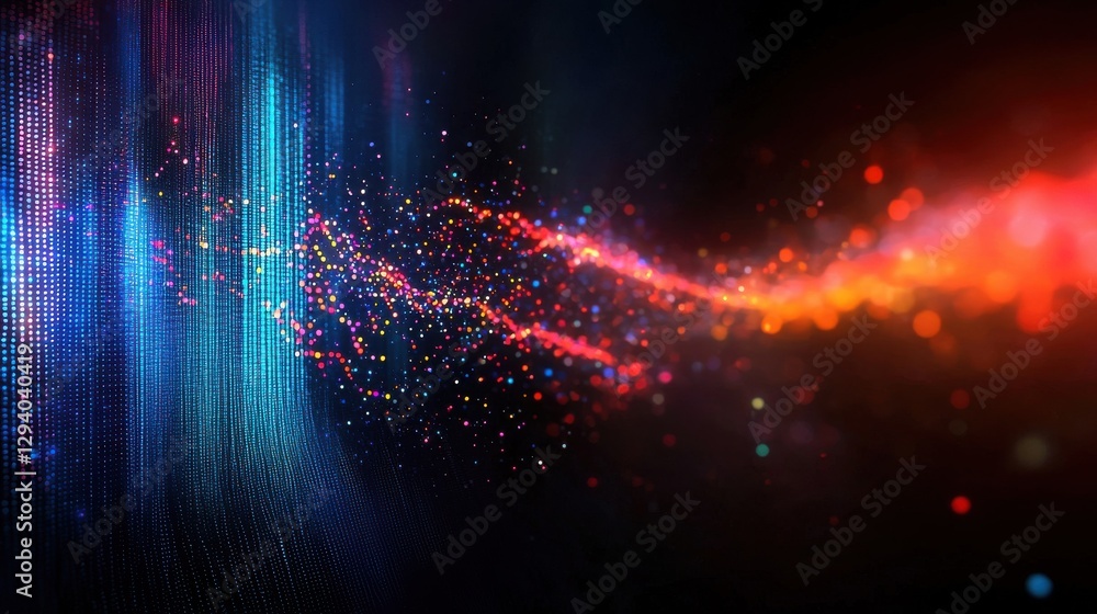 Poster futuristic data visualization digital world map immersive environment