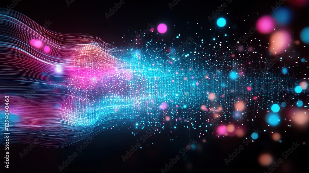 Poster futuristic data visualization on digital world map abstract technology