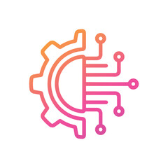 Technology icon, abstract technology background