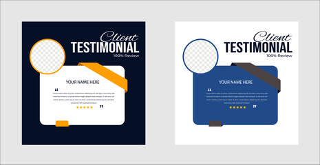 Modern clean clear clients testimonial template or client feedback review best design with organic shape.