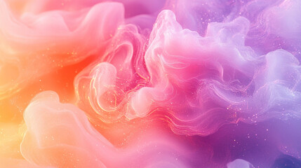A colorful, abstract image of a cloud with pink, orange, and yellow hues