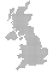Dotted United Kingdom map, black dotted map of the UK vector illustration