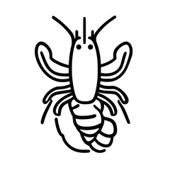 Fototapeta premium Lobster claw illustration with bold curved lines