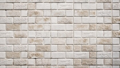 Vintage white brick tile wall pattern and background seamless. Generated image