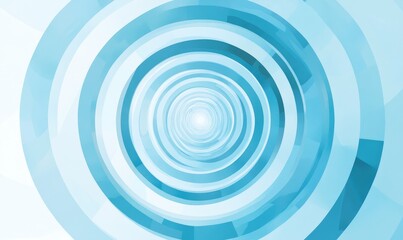 Abstract blue tunnel with concentric circles receding.