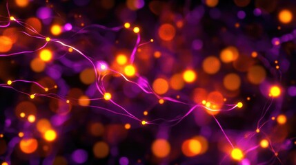 Network of glowing connection points forming a digital web.