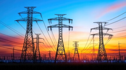 Renewable energy storage batteries connected to a grid, ensuring power stability.