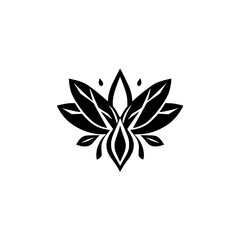 Minimalist Lotus: A Black and White Illustration of a Lotus Blossom.