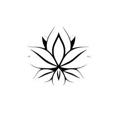 Black and White Lotus Flower Logo: A simplified and elegant design, depicting a black and white lotus flower on a white background.
