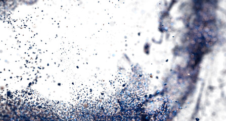 Stunning blue glitter explosion, perfect for design projects. High resolution image.