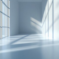 Obraz premium Empty room with sunlight streaming through the windows