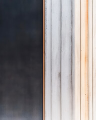 Modern wooden wall contrast in bright room with neutral color palette