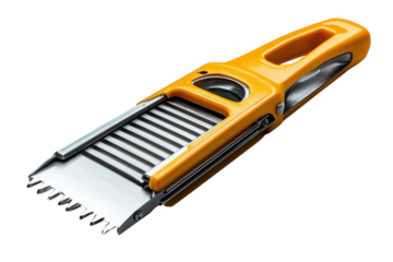 Stainless Steel Mandolin Slicer for Precision Cutting: Isolated on Transparent Background