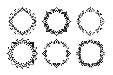 vector set of vintage frames
