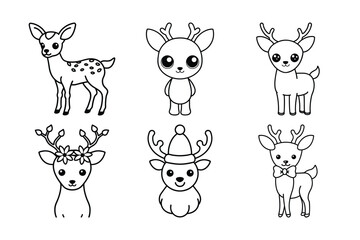 set of funny cartoon animals