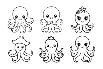 set of funny cartoon monsters