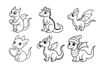 set of funny cartoon animals