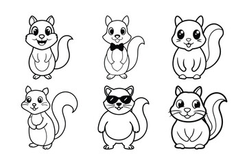 set of funny animals