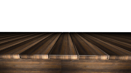 Obraz premium 3d realistic Wood table top and blurred window shadow textured wall background - can used for display or montage your products. 