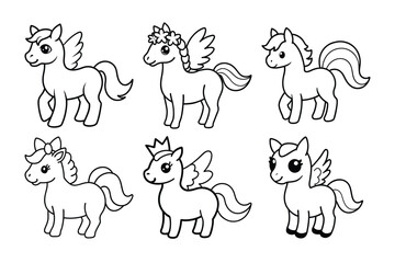 set of funny cartoon animals