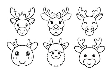 set of funny rabbits