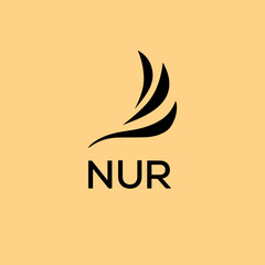 NUR Letter Initial Logo Design Template Vector Illustration