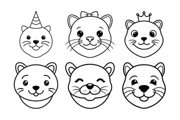 set of funny animals