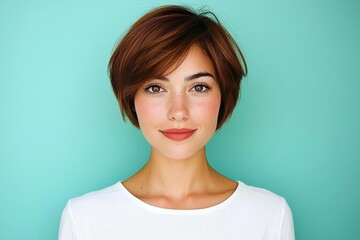 My style, my choice. Studio shot of an attractive young woman posing against a turquoise background. , isolated on white background,  , copy space, copy space for text,
