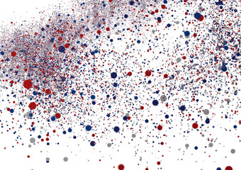 Red Blue Grey Confetti Burst Stock Photo