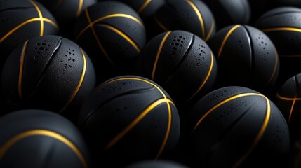 Where Sport Meets Opulence: A Sea of Black Spheres, Each Adorned with Golden Accents, Ready to Ignite the Spirit of Competition