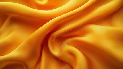 Obraz premium Golden silk fabric drapes, studio shot, showcasing texture